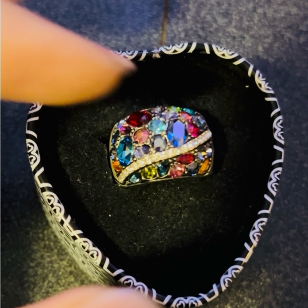 Brighton ‘Trust Your Journey’ Silver Ring with Multicolor Gemstones